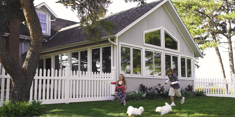 House with white picket fence